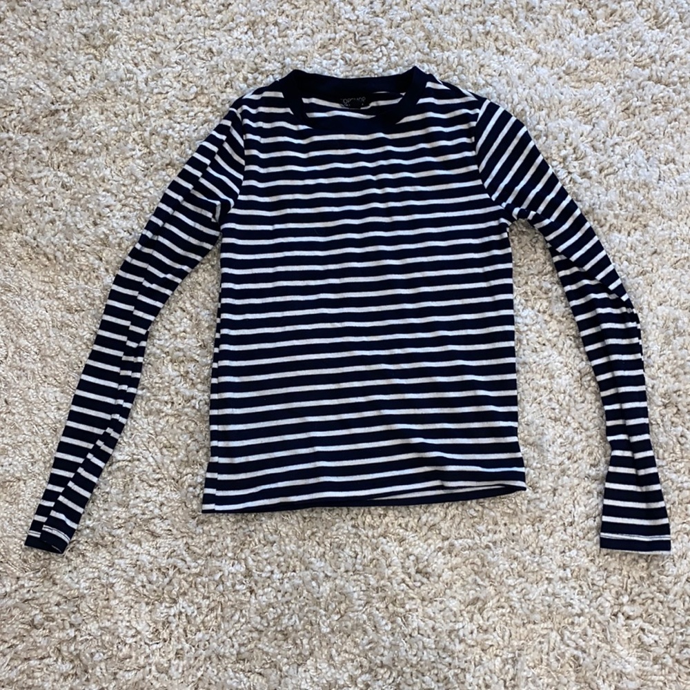 Topshop B&W Striped Top